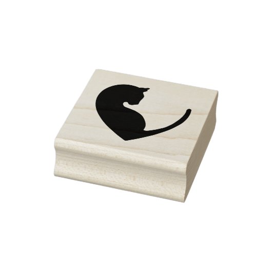 猫のハート ラバースタンプ (スタンプ)