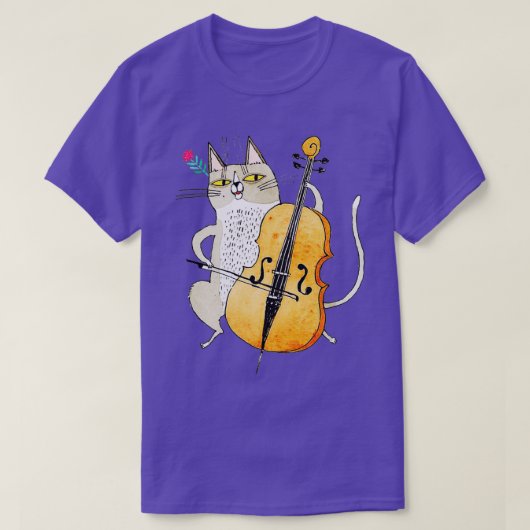 猫のバイオリントハート Tシャツ (デザイン正面)