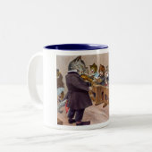 猫のバイオリン奏者のマグ ツートーンマグカップ (正面左)