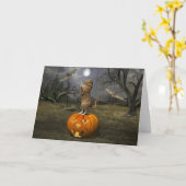 猫のバットの使用のこうもり カード (黄色い花)