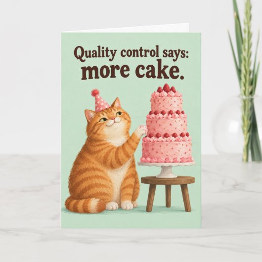 猫のバースデーケーキ検品 カード (正面)