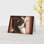 猫のバースデー・カード カード (黄色い花)