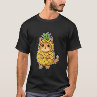 猫のパイナップルコスチューム Tシャツ