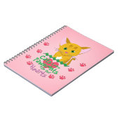 猫のパウ離れププリント ノートブック (左側)