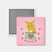 猫のパウ離れププリント マグネット (正面/裏面)