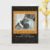 猫のパジャマはカードを元気づけます カード (黄色い花)