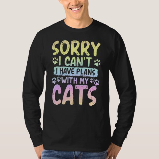 猫のパステルRaの予定が入ってなくて申し訳ない Tシャツ (正面)
