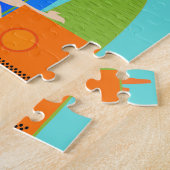 猫のパズルが付いているレトロのカップル ジグソーパズル (側面)