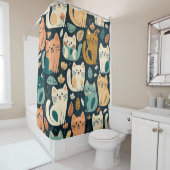 猫のパタアートーン シャワーカーテン (インサイチュ)