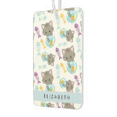 猫のパターン、かわいい猫、子猫、お名前 カーエアーフレッシュナー (左)