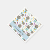 猫のパターン、かわいい猫、子猫、お名前 スタンダードカクテルナプキン (角)