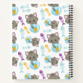 猫のパターン、かわいい猫、子猫、お名前 ノートブック (裏面)