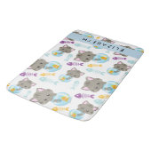 猫のパターン、かわいい猫、子猫、お名前 バスマット (アングル)