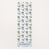 猫のパターン、かわいい猫、子猫、お名前 ヨガマット (正面)