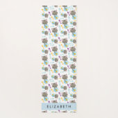 猫のパターン、かわいい猫、子猫、お名前 ヨガマット (裏面)