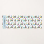 猫のパターン、かわいい猫、子猫、お名前 ヨガマット (正面(横))