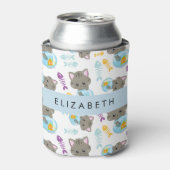 猫のパターン、かわいい猫、子猫、お名前 缶クーラー (缶正面)