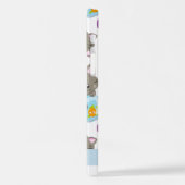 猫のパターン、かわいい猫、子猫、お名前 iPhoneケース (左側面)