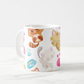 猫のパターン,かわいい猫,子猫,前足,名前 コーヒーマグカップ (正面左)