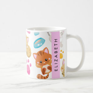 猫のパターン,かわいい猫,子猫,前足,名前 コーヒーマグカップ