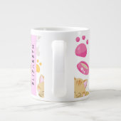 猫のパターン，かわいい猫，子猫，前足，名前 ジャンボコーヒーマグカップ (裏面)