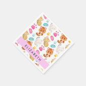 猫のパターン，かわいい猫，子猫，前足，名前 スタンダードカクテルナプキン (角)