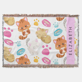 猫のパターン,かわいい猫,子猫,前足,名前 スローブランケット