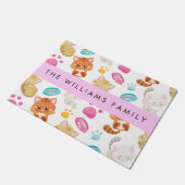 猫のパターン，かわいい猫，子猫，前足，名前 ドアマット (アングル)