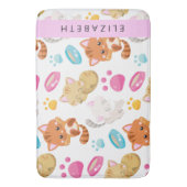 猫のパターン,かわいい猫,子猫,前足,名前 バスマット (正面縦)