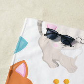 猫のパターン,かわいい猫,子猫,前足,名前 ビーチタオル (インサイチュ)