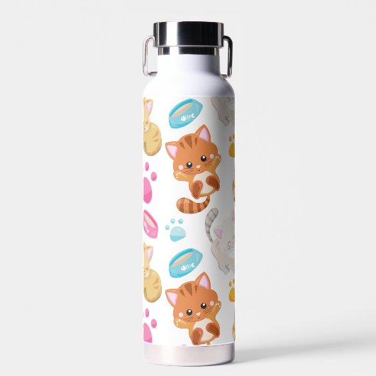 猫のパターン，かわいい猫，子猫，子猫，手 ウォーターボトル (正面)