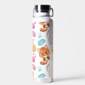 猫のパターン，かわいい猫，子猫，子猫，手 ウォーターボトル (背面)