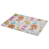 猫のパターン，かわいい猫，子猫，子猫，手 カッティングボード (角)