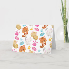 猫のパターン，かわいい猫，子猫，子猫，手 カード