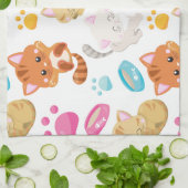 猫のパターン,かわいい猫,子猫,子猫,手 キッチンタオル (折り畳み)