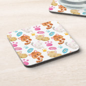 猫のパターン，かわいい猫，子猫，子猫，手 コースター (左側)