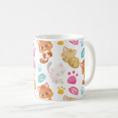 猫のパターン,かわいい猫,子猫,子猫,手 コーヒーマグカップ (正面右)