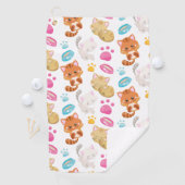 猫のパターン，かわいい猫，子猫，子猫，手 ゴルフタオル (インサイチュ)