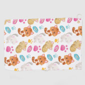 猫のパターン，かわいい猫，子猫，子猫，手 ゴルフタオル (横)