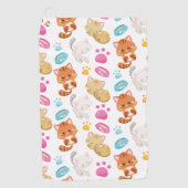 猫のパターン，かわいい猫，子猫，子猫，手 ゴルフタオル (正面)