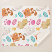 猫のパターン，かわいい猫，子猫，子猫，手 シェルパブランケット (正面(横))