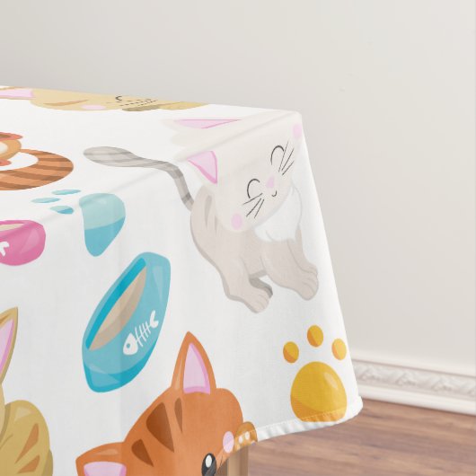 猫のパターン，かわいい猫，子猫，子猫，手 テーブルクロス (インサイチュ)