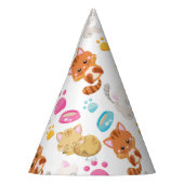 猫のパターン，かわいい猫，子猫，子猫，手 パーティーハット (左)