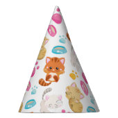 猫のパターン，かわいい猫，子猫，子猫，手 パーティーハット (右)