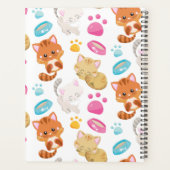 猫のパターン，かわいい猫，子猫，子猫，手 プランナー手帳 (裏面)