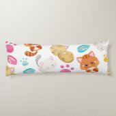 猫のパターン，かわいい猫，子猫，子猫，手 ボディピロー (裏面)