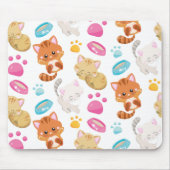 猫のパターン，かわいい猫，子猫，子猫，手 マウスパッド (正面)