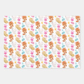 猫のパターン，かわいい猫，子猫，子猫，手 ラッピングペーパーシート (正面3)