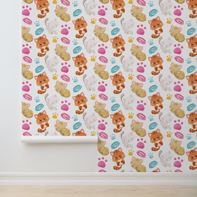 猫のパターン，かわいい猫，子猫，子猫，手 壁紙 (アプリケーション)