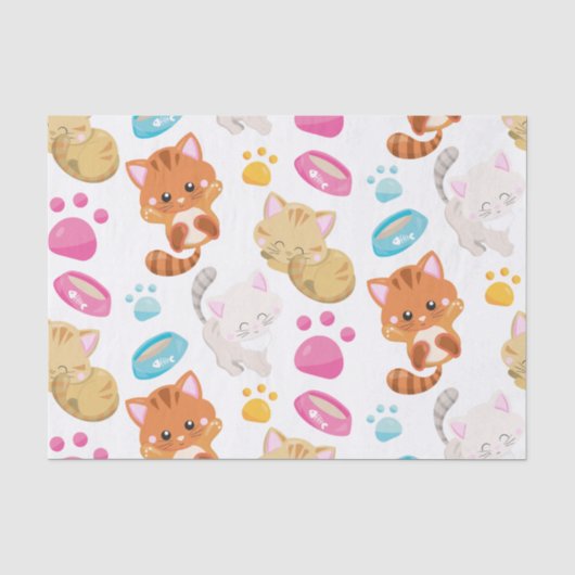 猫のパターン，かわいい猫，子猫，子猫，手 薄葉紙 (正面)